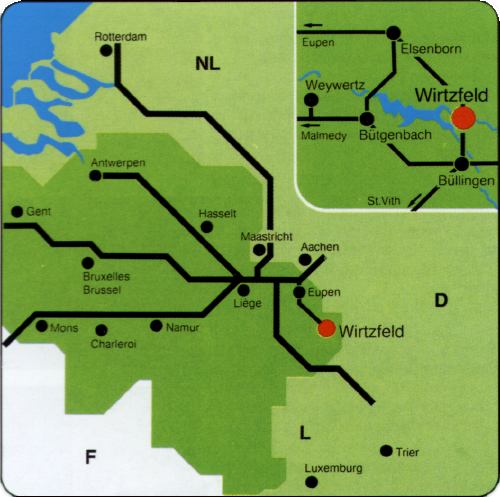 Landkaart Wirtzfeld